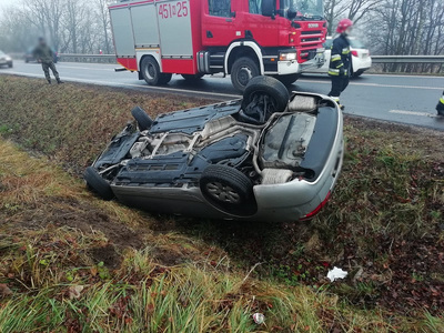 Miejsce zdarzenia drogowego w powiecie gołdapskim