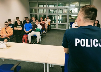 Młodzież z wizytą w KPP Gołdap